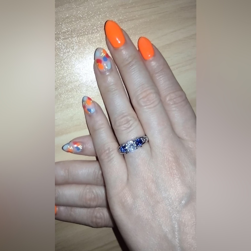 White Topaz & Sapphire CZ Silver plate Ring